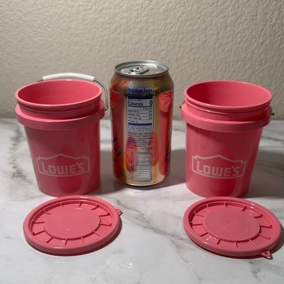 New. Lowe’s Mini Pink Buckets (2) - Picture 4 of 7